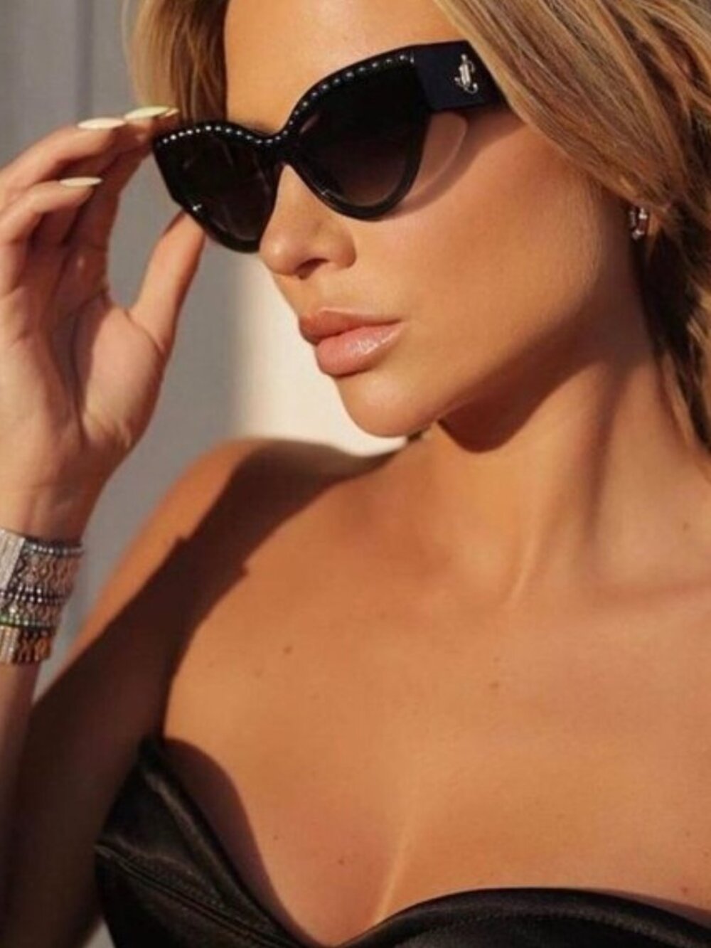 Jimmy Choo SONJA/G/S 0807 9O Cat Eye Sunglasses - Black/Grey